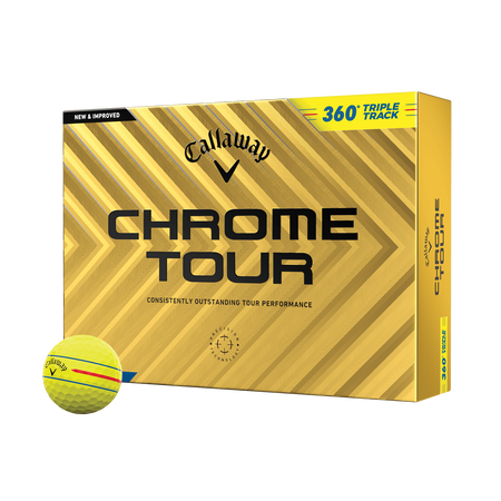 Chrome Tour 360 Triple Track Yellow Golfb&auml;lle 2024 (Dozen)