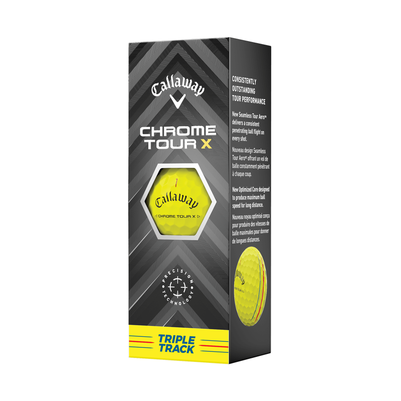 Chrome Tour X Triple Track Yellow Golfb&auml;lle 2024 (Dozen) - View 4