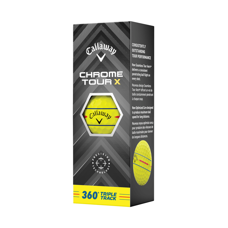 Chrome Tour X 360 Triple Track Yellow Golf Balls 2024 (Dozen) - View 4