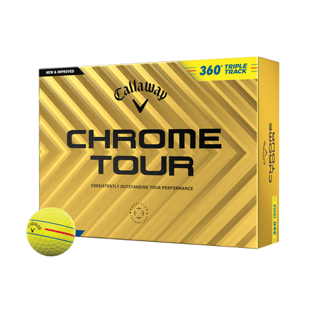 Chrome Tour 360 Triple Track Yellow Golf Balls 2024 (Dozen)