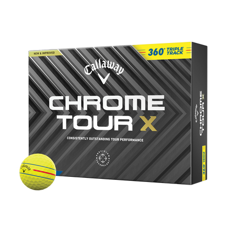 Chrome Tour X 360 Triple Track Yellow Golf Balls 2024 (Dozen)