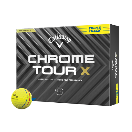 Chrome Tour X Triple Track Yellow Golf Balls 2024 (Dozen)