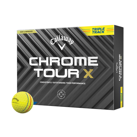 Balles de golf Chrome Tour&nbsp;X Triple Track jaunes