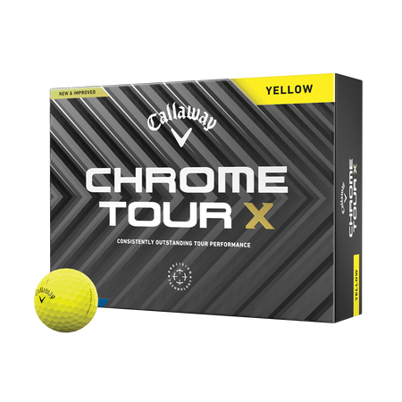 Balles de golf Chrome Tour&nbsp;X jaunes