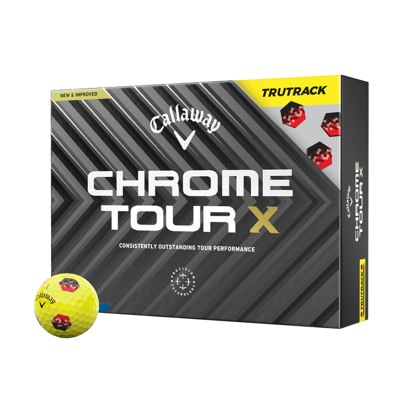 Balles de golf Chrome Tour&nbsp;X TruTrack jaunes 2024 (Dozen) - View 1